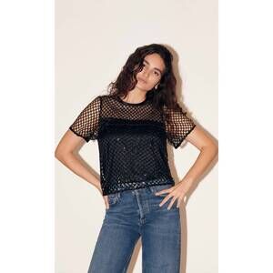 NEW SAYLOR alix mesh top in black